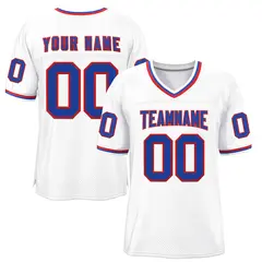White Royal-Red Classic Style Authentic Football Jersey