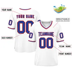 White Royal-Red Classic Style Authentic Football Jersey 2