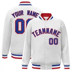 White Royal-Red Classic Varsity Full-Snap Letterman Jacket 1