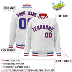 White Royal-Red Classic Varsity Full-Snap Letterman Jacket 2