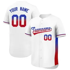 White Royal-Red Gradient Side Baseball Jersey 1