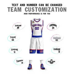 White Royal Red Graffiti Lightning Basketball Jersey 4