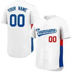 White Royal-Red Side Two-Tone Authentic Baseball Jersey