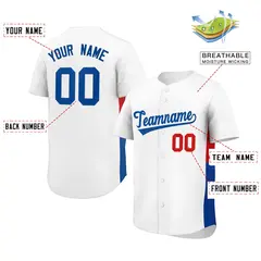 White Royal-Red Side Two-Tone Authentic Baseball Jersey 2