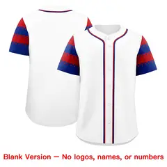 White Royal Red Sleeve Flag Lace Baseball Jersey 7