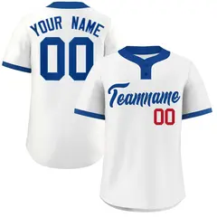 White Royal-Red Two-Button Softball Jersey