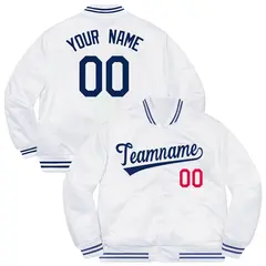 White Royal-Red Varsity Full-Snap Letterman Jacket 2