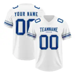 White Royal Retro Sleeve Line Authentic Football Jersey