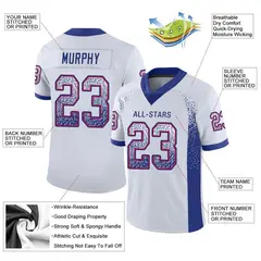 White Royal-Scarlet Drift Fashion Mesh Football Jersey 2