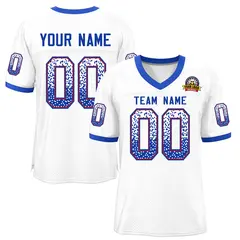 White Royal-Scarlet Drift Fashion Mesh Football Jersey
