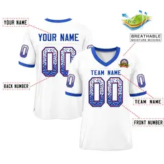 White Royal-Scarlet Drift Fashion Mesh Football Jersey 2