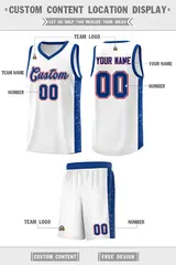 White Royal Side Splash Basketball Uniform Jersey 2