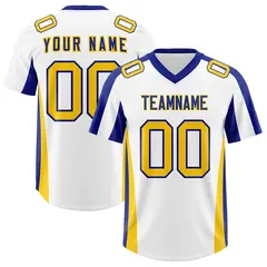 White Royal Side Stripe Authentic Football Jersey