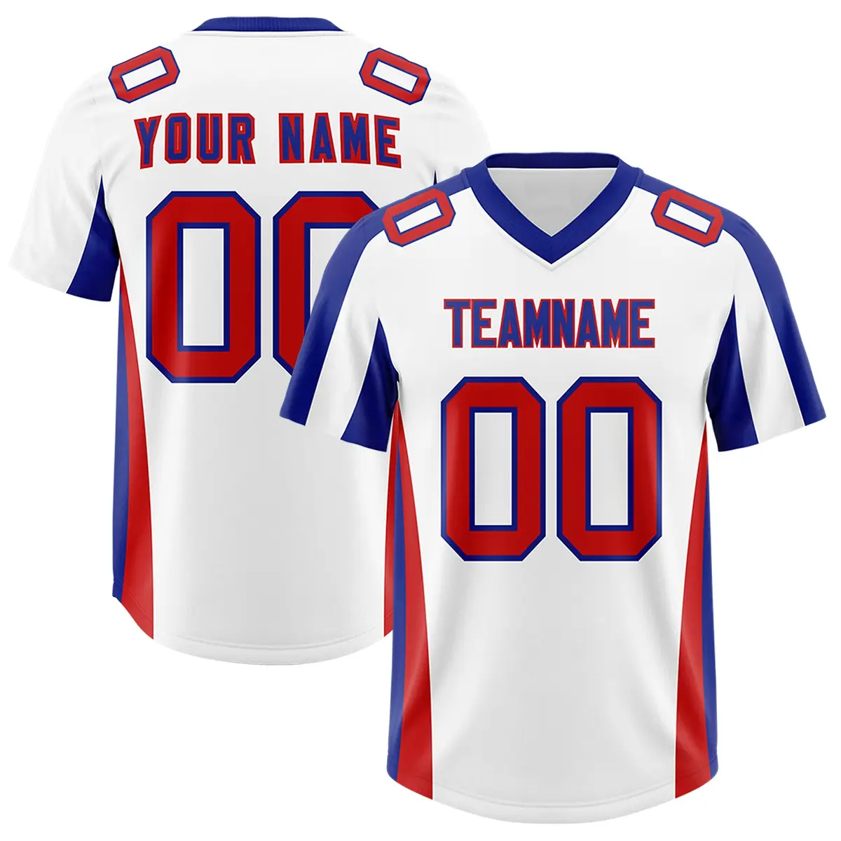 White Royal Side Stripe Authentic Football Jersey