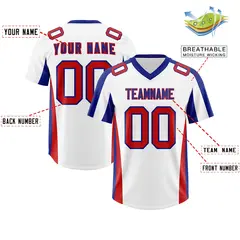 White Royal Side Stripe Authentic Football Jersey 2
