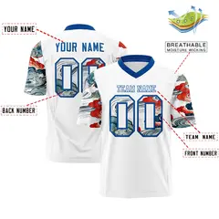 White Royal Sleeve Ukiyo-e Auspicious Clouds Graffiti Football Jersey 2