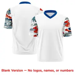 White Royal Sleeve Ukiyo-e Auspicious Clouds Graffiti Football Jersey 7