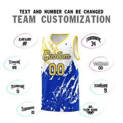 White Royal Snow Mountain Beast Pattern Basketball Jersey 4