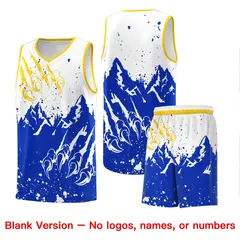 White Royal Snow Mountain Beast Pattern Basketball Jersey 7