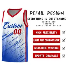 White Royal Splash Basketball Uniforms for Summer Camp 2