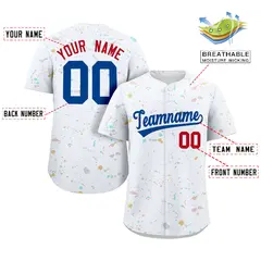 White Royal Splash Graffiti Baseball Jersey 2