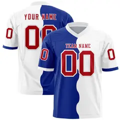 White Royal Split Mesh Authentic Football Jersey 1