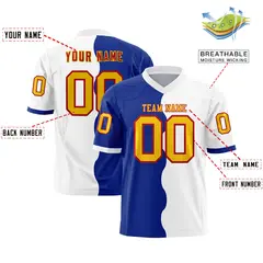 White Royal Split Mesh Authentic Football Jersey 2