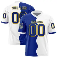 White Royal Split Mesh Authentic Football Jersey 1