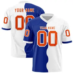 White Royal Split Mesh Authentic Football Jersey 1