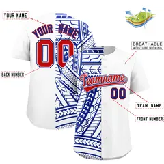 White Royal Split Tribal Baseball Jersey 2