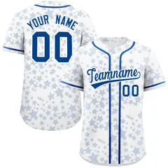 White Royal Star Graffiti Authentic Baseball Jersey