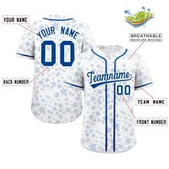 White Royal Star Graffiti Authentic Baseball Jersey 2