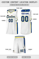 White Royal Star Graffiti Sports Basketball Jersey 2