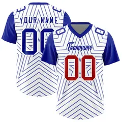 White Royal Star Pattern Raglan Football Jersey