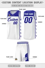 White Royal Star Pattern Team Basketball Jersey 5