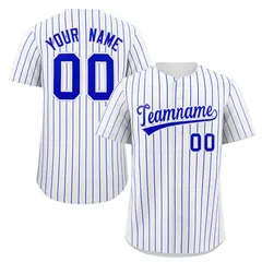 White Royal Stripe Fashion Authentic Baseball Jersey