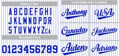 White Royal Stripe Fashion Authentic Baseball Jersey 3