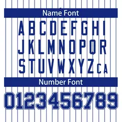 White Royal Stripe Full Button Authentic Baseball Jersey 4