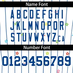 White Royal Stripe Star Pattern Authentic Baseball Jersey 4