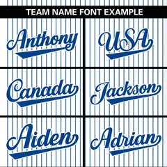 White Royal Stripe Two-Button Softball Jersey 4