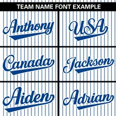 White Royal Striped Pullover Baseball Jersey 3