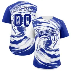 White Royal Swirl Graffiti Pattern Authentic Baseball Jersey