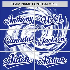 White Royal Swirl Graffiti Pattern Authentic Baseball Jersey 3