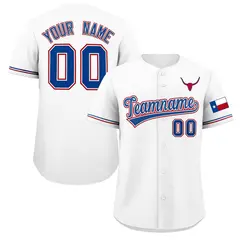 White Royal Texas Flag Classic Authentic Baseball Jersey