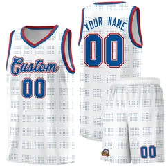 White Royal Trailblazer Dot Pattern Basketball Jersey