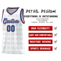 White Royal Trailblazer Dot Pattern Basketball Jersey 2