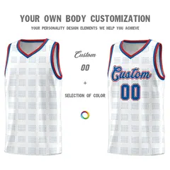 White Royal Trailblazer Dot Pattern Basketball Jersey 3