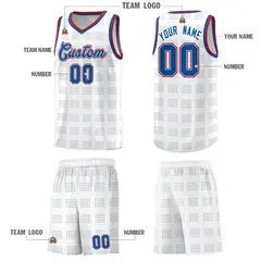 White Royal Trailblazer Dot Pattern Basketball Jersey 5