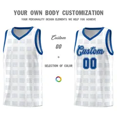 White Royal Trailblazer Dot Pattern Basketball Jersey 3
