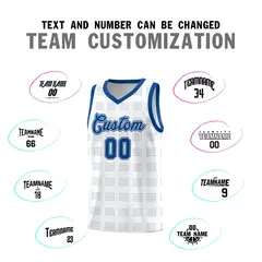 White Royal Trailblazer Dot Pattern Basketball Jersey 4